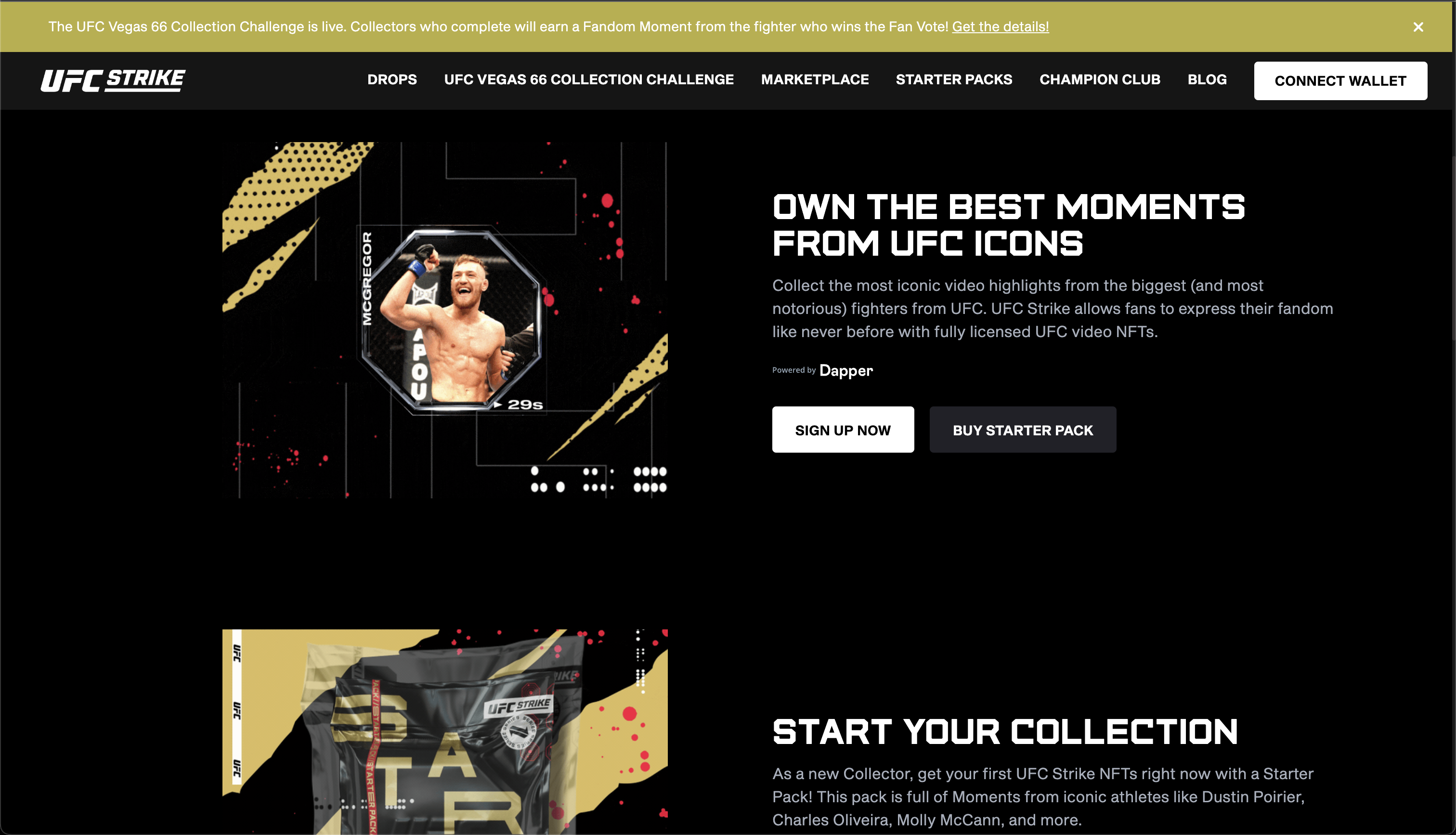 UFC Strike drop page